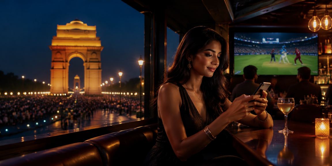 Cricket betting fans at India Gate, Delhi