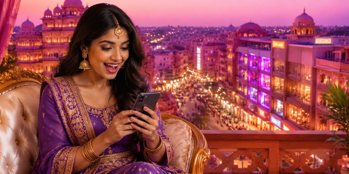Mobile payment for Andar Bahar game in Jaipur at night